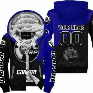 Premium Gift - Custom Name - Can-Am - Navy - Fleece Zip Hoodie