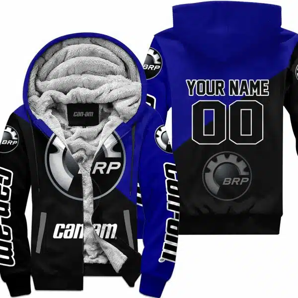 Premium Gift - Custom Name - Can-Am - Navy - Fleece Zip Hoodie
