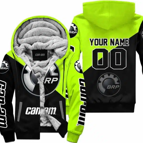 Premium Gift - Custom Name - Can-Am - Neon - Fleece Zip Hoodie