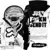 Just Fkcn Send It - 3d All Over Printed - Fox Racing - Black - Fleece Zip Hoodie