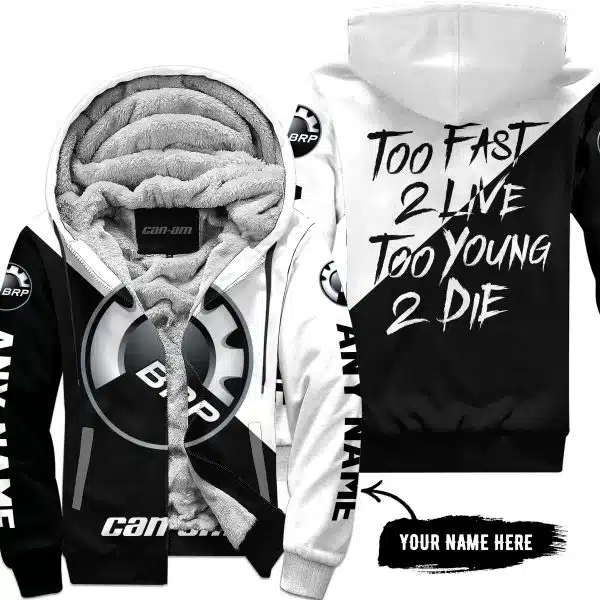 Too Fast To Live Too Young To Die - 3d All Over Printed - Can Am - Fleece Zip Hoodie
