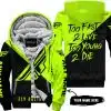 Too Fast To Live Too Young To Die - 3d All Over Printed - Fly Racing Neon - Fleece Zip Hoodie