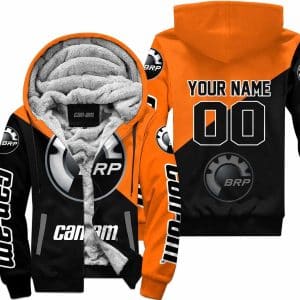 Premium Gift - Custom Name - Can-Am - Orange - Fleece Zip Hoodie