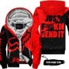 Just Fkcn Send It - 3d All Over Printed - Fox Racing - Red - Fleece Zip Hoodie