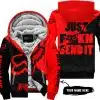Just Fkcn Send It - 3d All Over Printed - Fox Racing - Red - Fleece Zip Hoodie