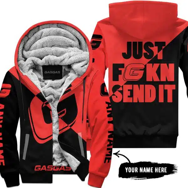 Just Fkcn Send It - 3d All Over Printed - Gas Gas - Fleece Zip Hoodie