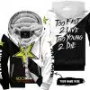 Too Fast To Live Too Young To Die - 3d All Over Printed - Rockstar Energy - Fleece Zip Hoodie