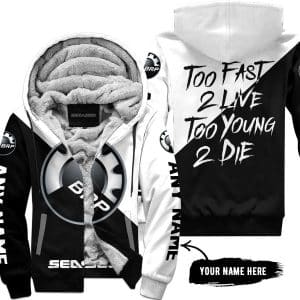 Too Fast To Live Too Young To Die - 3d All Over Printed - Sea Doo - Fleece Zip Hoodie