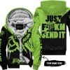 Just Fkcn Send It - 3d All Over Printed - Fox Racing & Monster Energy - Fleece Zip Hoodie