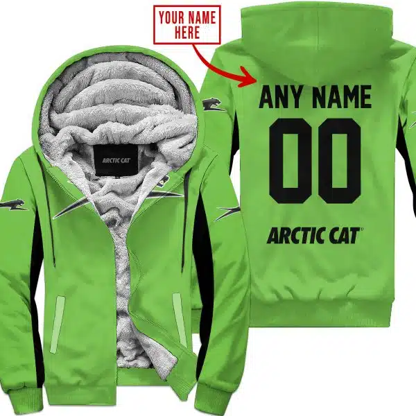 Custom Name Racing - Limited Edition - Arctic Cat - Green V2 - Fleece Zip Hoodie