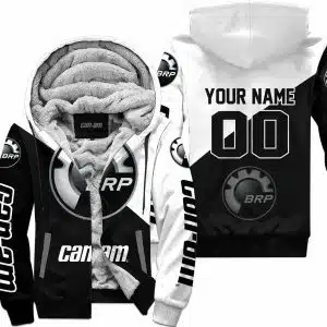 Premium Gift - Custom Name - Can-Am - White - Fleece Zip Hoodie