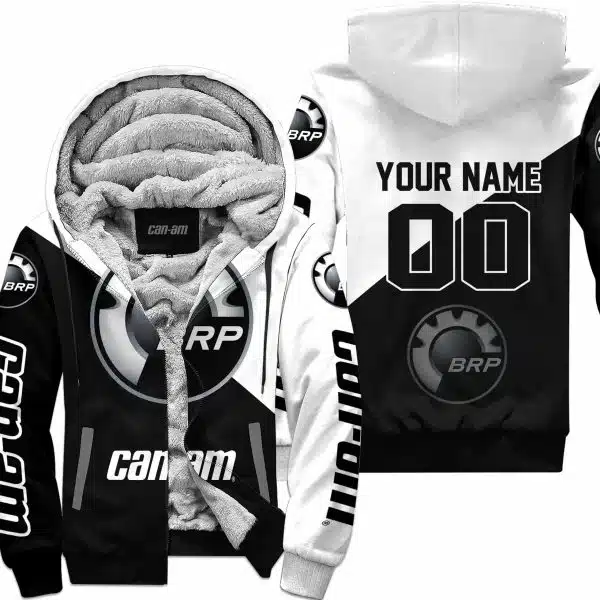 Premium Gift - Custom Name - Can-Am - White - Fleece Zip Hoodie
