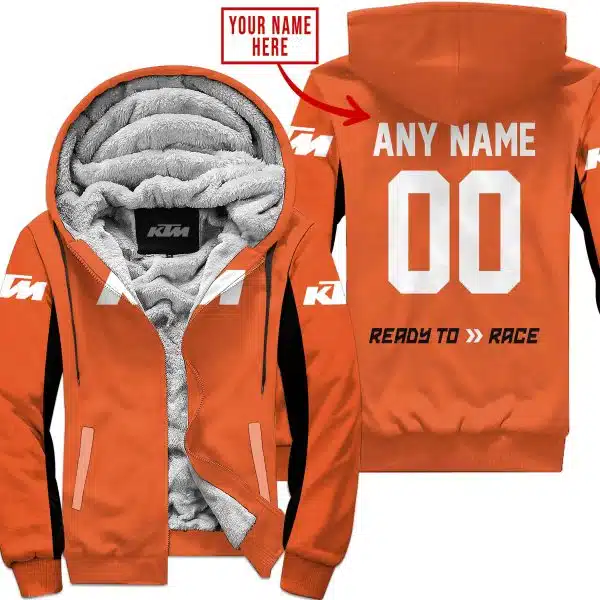 Custom Name Racing - Limited Edition - Ktm - Orange V2 - Fleece Zip Hoodie