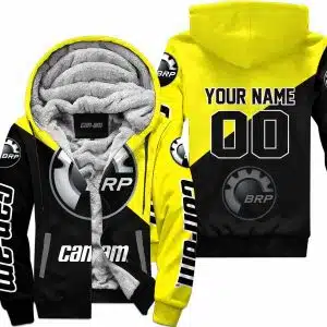 Premium Gift - Custom Name - Can-Am - Yellow - Fleece Zip Hoodie