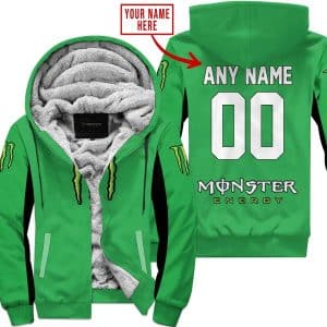 Custom Name Racing - Limited Edition - Monster - Green V2 - Fleece Zip Hoodie