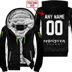 Custom Name Racing - Limited Edition - Monster - White - Fleece Zip Hoodie