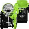 Premium Gift - Custom Name - Fly Racing - Green 1 - Fleece Zip Hoodie