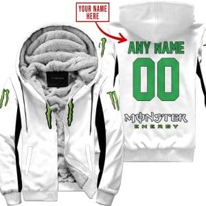 Custom Name Racing - Limited Edition - Monster - White V2 - Fleece Zip Hoodie