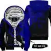 Too Fast To Live Too Young To Die - 3d All Over Printed - Husqvarna Navy - Fleece Zip Hoodie