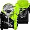 Premium Gift - Custom Name - Fly Racing - Neon - Fleece Zip Hoodie