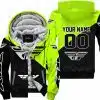 Premium Gift - Custom Name - Fly Racing - Neon - Fleece Zip Hoodie
