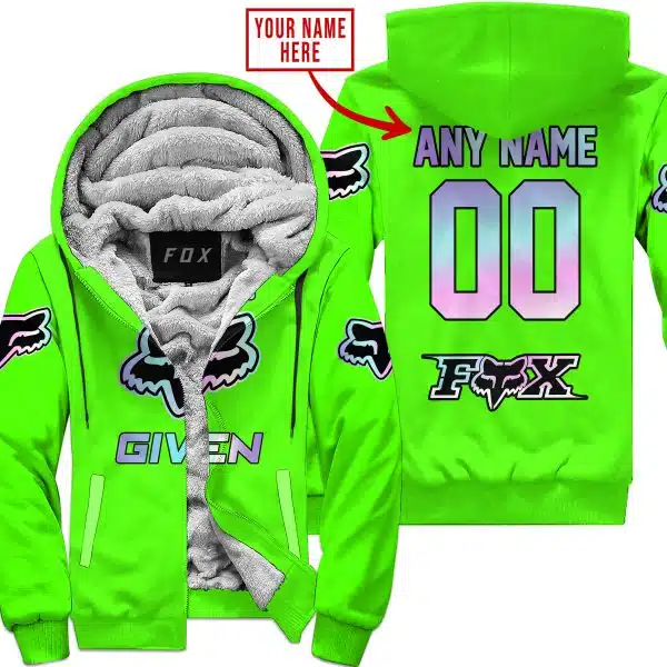 Zero Fox Given  -  Limited Edition  -  Fox Racing  -  Green - Fleece Zip Hoodie