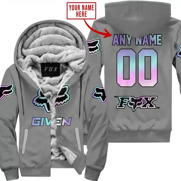 Zero Fox Given  -  Limited Edition  -  Fox Racing  -  Grey - Fleece Zip Hoodie