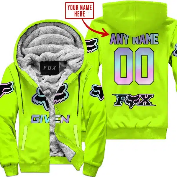 Zero Fox Given  -  Limited Edition  -  Fox Racing  -  Neon - Fleece Zip Hoodie