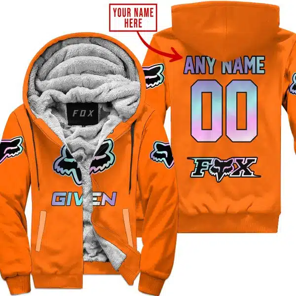 Zero Fox Given  -  Limited Edition  -  Fox Racing  -  Orange - Fleece Zip Hoodie