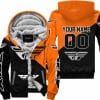 Premium Gift - Custom Name - Fly Racing - Orange - Fleece Zip Hoodie