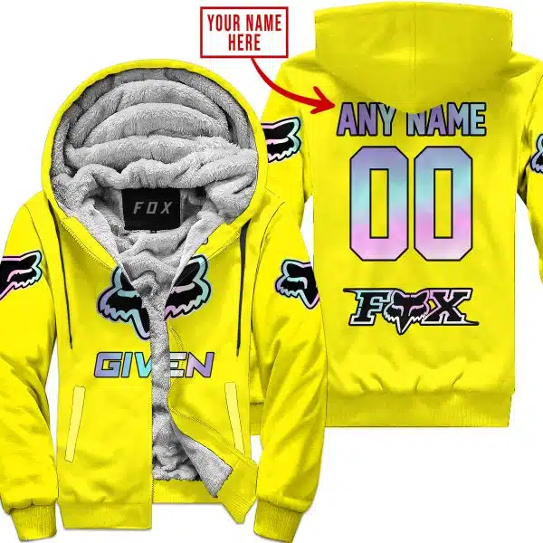 Zero Fox Given  -  Limited Edition  -  Fox Racing  -  Yellow - Fleece Zip Hoodie