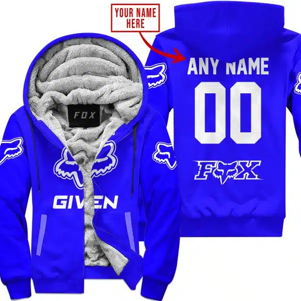 Zero Fox Given  -  Limited Edition  -  Fox Racing  -  Blue  - Fleece Zip Hoodie