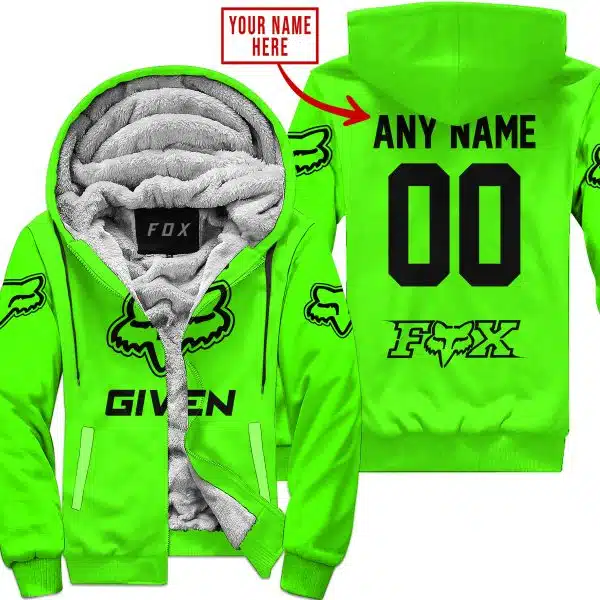 Zero Fox Given  -  Limited Edition  -  Fox Racing  -  Green - Fleece Zip Hoodie
