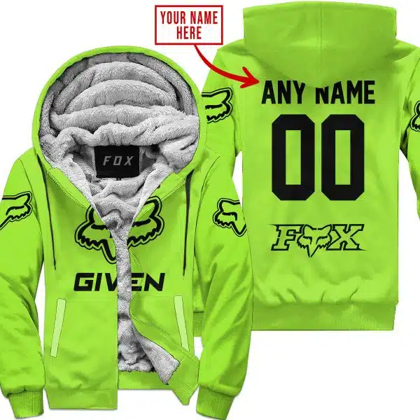 Zero Fox Given  -  Limited Edition  -  Fox Racing  -  Green 1 - Fleece Zip Hoodie