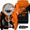 Too Fast To Live Too Young To Die - 3d All Over Printed - Husqvarna Orange - Fleece Zip Hoodie