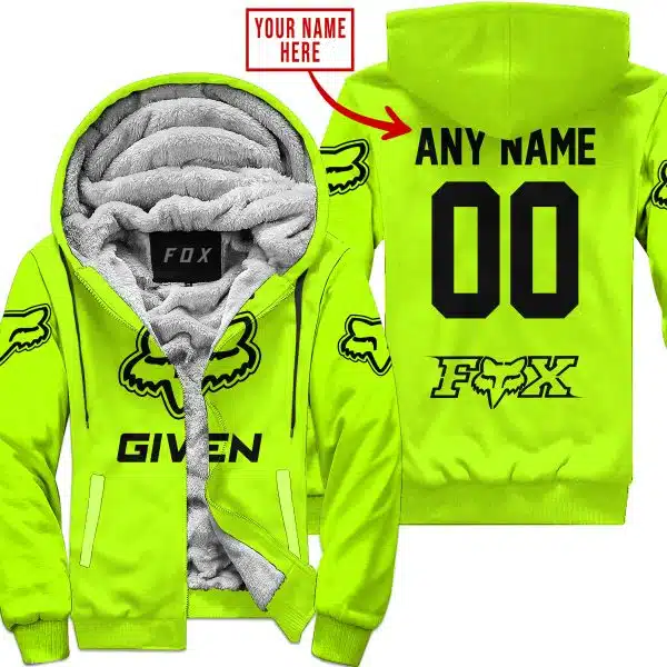 Zero Fox Given  -  Limited Edition  -  Fox Racing  -  Neon -  Fleece Zip Hoodie