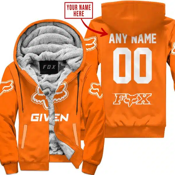 Zero Fox Given  -  Limited Edition  -  Fox Racing  -  Orange - Fleece Zip Hoodie