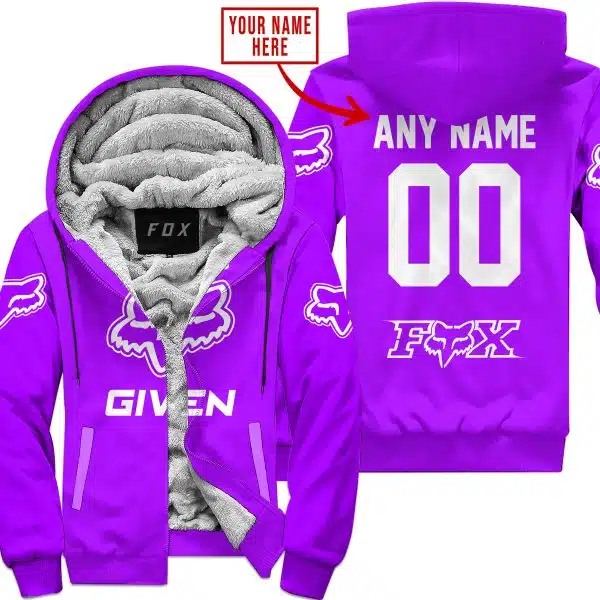 Zero Fox Given  -  Limited Edition  -  Fox Racing  -  Purple - Fleece Zip Hoodie