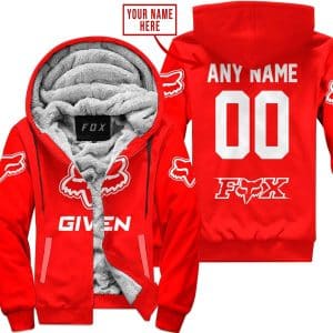 Zero Fox Given  -  Limited Edition  -  Fox Racing  -  Red - Fleece Zip Hoodie