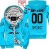 Zero Fox Given  -  Limited Edition  -  Fox Racing  -  Sky Blue - Fleece Zip Hoodie