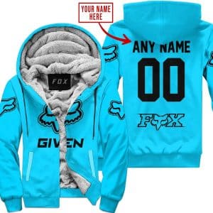 Zero Fox Given  -  Limited Edition  -  Fox Racing  -  Sky Blue - Fleece Zip Hoodie