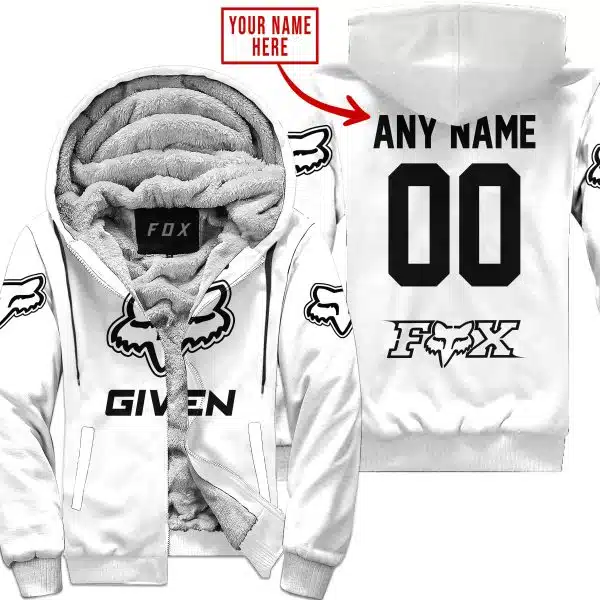 Zero Fox Given  -  Limited Edition  -  Fox Racing  -  White - Fleece Zip Hoodie