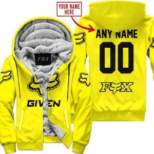 Zero Fox Given  -  Limited Edition  -  Fox Racing  -  Yellow - Fleece Zip Hoodie
