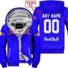 Custom Name Racing - Limited Edition - Redbull - Blue - Fleece Zip Hoodie
