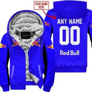 Custom Name Racing - Limited Edition - Redbull - Blue - Fleece Zip Hoodie