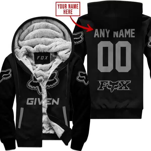 Zero Fox Given  -  Limited Edition  -  Fox Racing  -  Grey V1 - Fleece Zip Hoodie