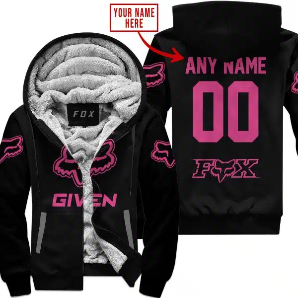 Zero Fox Given  -  Limited Edition  -  Fox Racing  -  Pink 1 V1 - Fleece Zip Hoodie