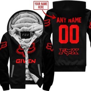 Zero Fox Given  -  Limited Edition  -  Fox Racing  -  Red V1 - Fleece Zip Hoodie