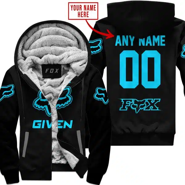 Zero Fox Given  -  Limited Edition  -  Fox Racing  -  Sky Blue V1 - Fleece Zip Hoodie