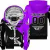 Premium Gift - Custom Name - Fly Racing - Purple - Fleece Zip Hoodie